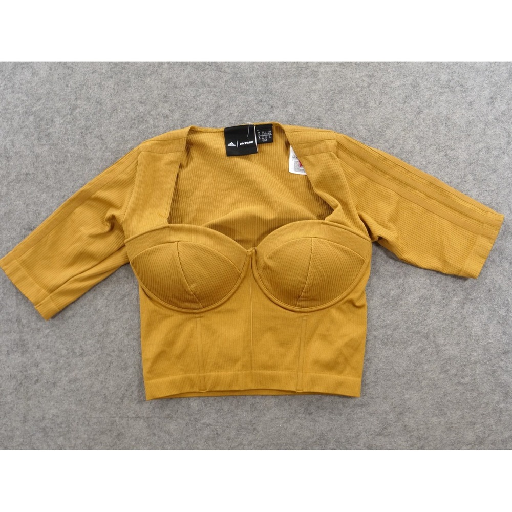 Adidas Ivy Park Top Womens Medium Gold Corset Crop Top Medium Bustier GP4738